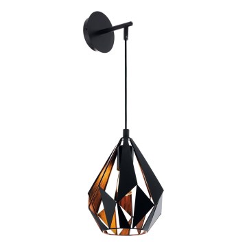 Eglo 62836 - Aplique CARLTON PRO 1xE27/60W/230V negro