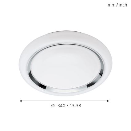 Eglo 64529 - Plafón LED RGBW regulable CAPASSO-C LED/17W/230V blanco