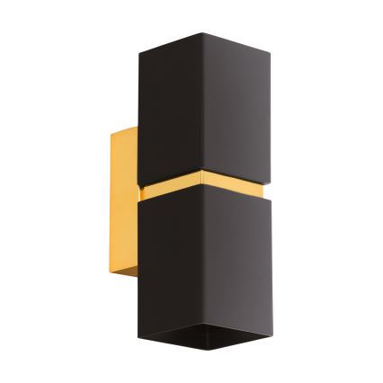 Eglo 64798 - Aplique LED PASSA PRO 2xGU10/3,3W/230V 3000K negro/dorado