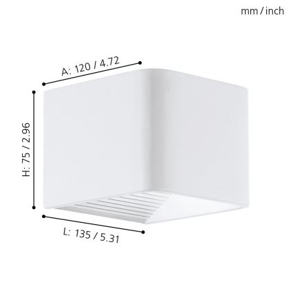 Eglo 65043 - Aplique LED para exterior DONINNI PRO LED/5W/230V IP44 blanco