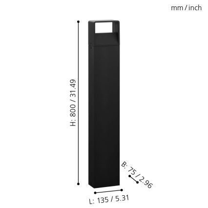 Eglo 65082 - Lámpara LED de exterior DONINNI PRO LED/5W/230V 3000K 40 cm IP44 antracita