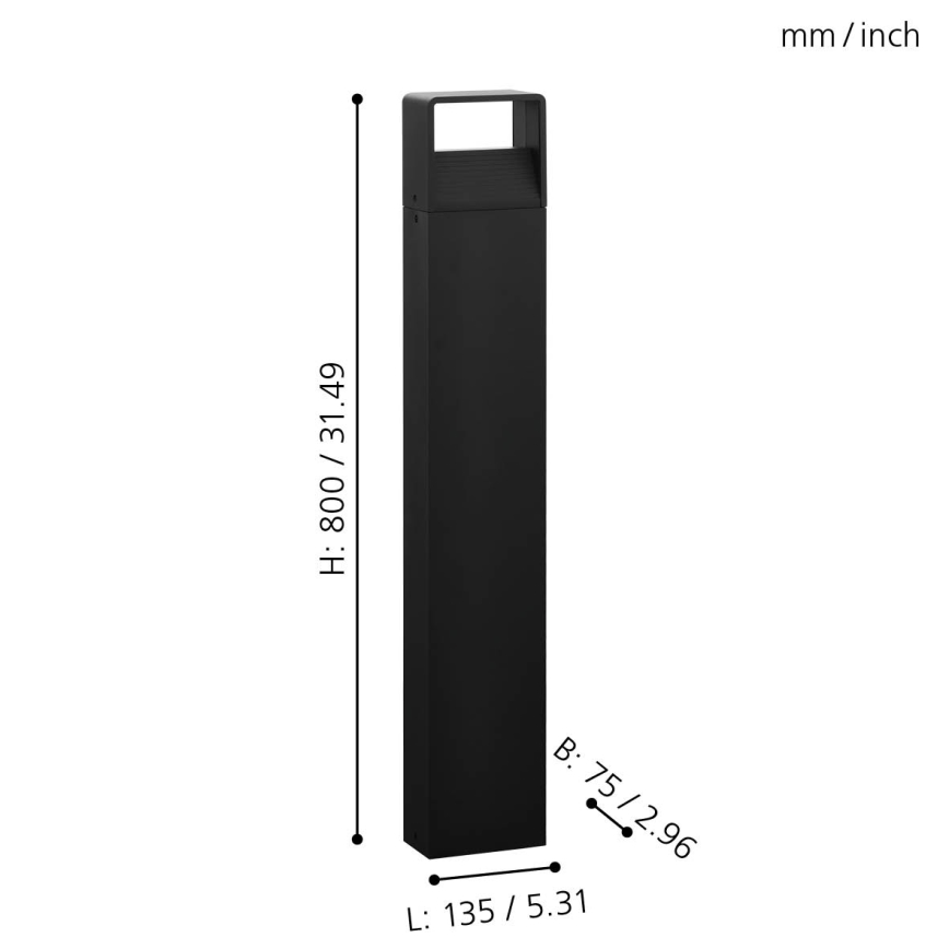 Eglo 65082 - Lámpara LED de exterior DONINNI PRO LED/5W/230V 3000K 40 cm IP44 antracita