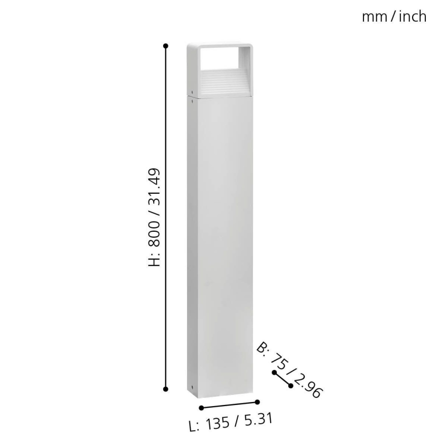 Eglo 65085 - Lámpara LED de exterior DONINNI PRO LED/5W/230V 3000K 80 cm IP44 blanco