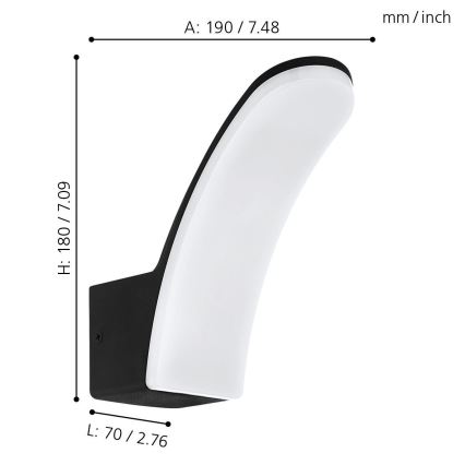 Eglo 74021 - Aplique LED para exterior LACONELLA LED/11,5W/230V 4000K IP44