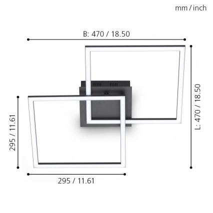 Eglo - Lámpara de techo LED regulable LED/28W/230V 3000-6500K + mando a distancia