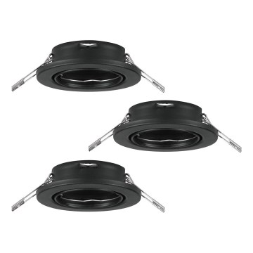 Eglo 75673 - SET 3x Lámpara empotrable de baño AGULO 1xGU10/35W/230V IP23 negro