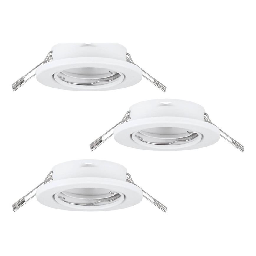 Eglo 75674 - SET 3x Lámpara empotrable de baño AGULO 1xGU10/35W/230V IP23 blanco