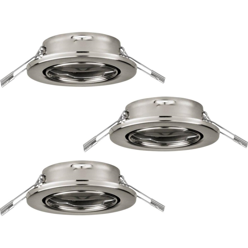 Eglo 75675 - SET 3x Lámpara empotrable de baño AGULO 1xGU10/35W/230V IP23 cromo mate