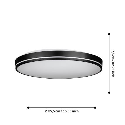 Eglo - Plafón LED regulable LED/22W/230V 3000-6500K + mando a distancia