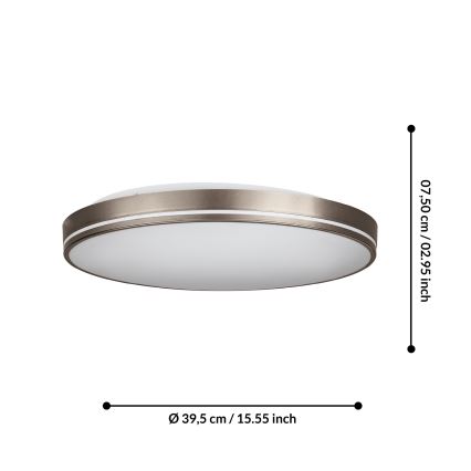 Eglo - Plafón LED regulable LED/22W/230V 3000-6500K + control remoto