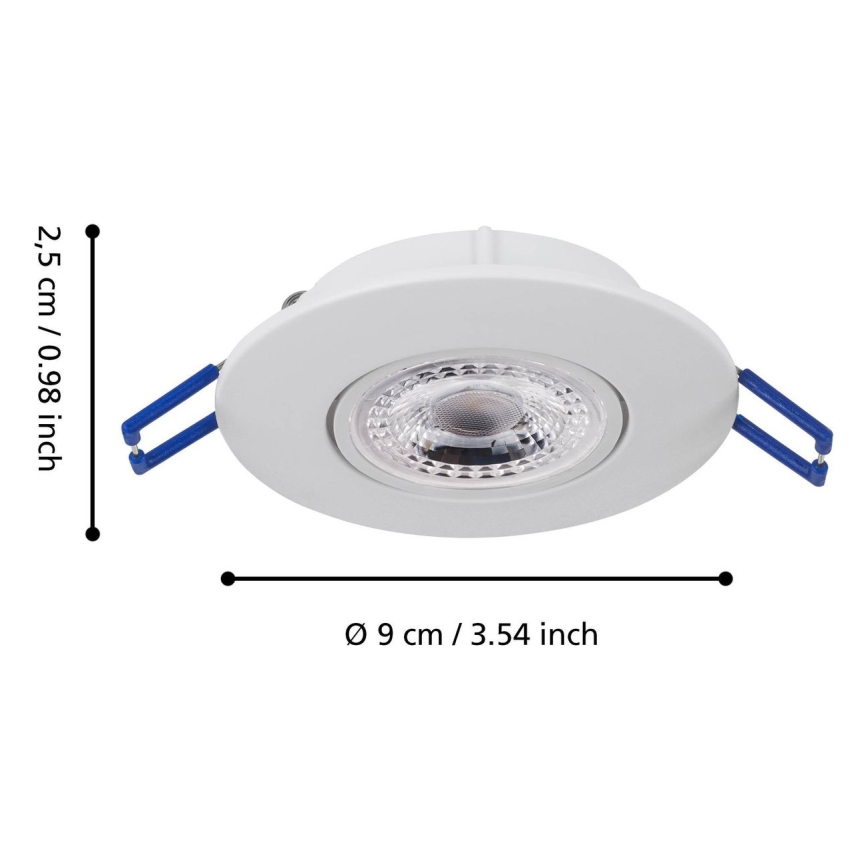 Eglo 75763 - SET 3x Lámpara empotrable LED ZUJAR LED/3,4W/230V blanco