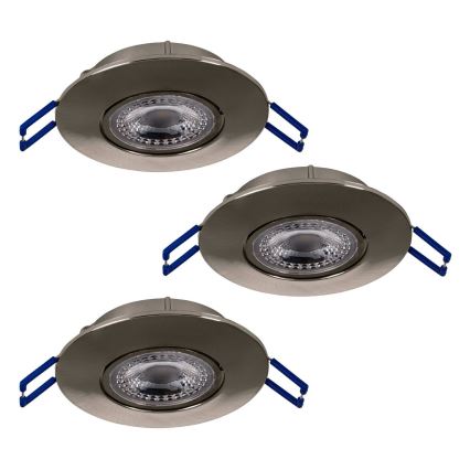 Eglo 75765 - SET 3x Lámpara empotrable LED ZUJAR LED/3,4W/230V cromo mate