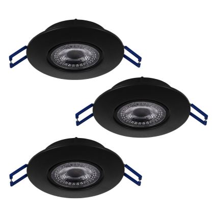 Eglo 75765 - SET 3x Lámpara empotrable LED ZUJAR LED/3,4W/230V negro