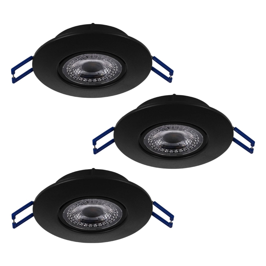 Eglo 75765 - SET 3x Lámpara empotrable LED ZUJAR LED/3,4W/230V negro