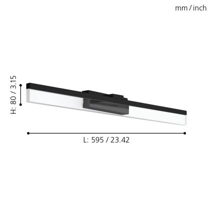 Eglo 780432 - Iluminación LED para espejos de baño YANGUAS LED/11W/230V 3000K 59,5 cm IP44