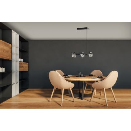 Eglo 780478 - Lámpara colgante CALERINO 3xE27/40W/230V negro