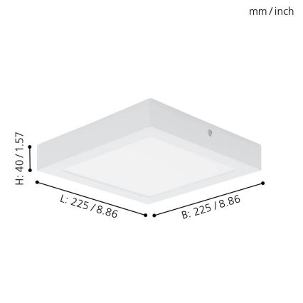 Eglo 78202 - Plafón LED FUEVA LED/16,5W/230V