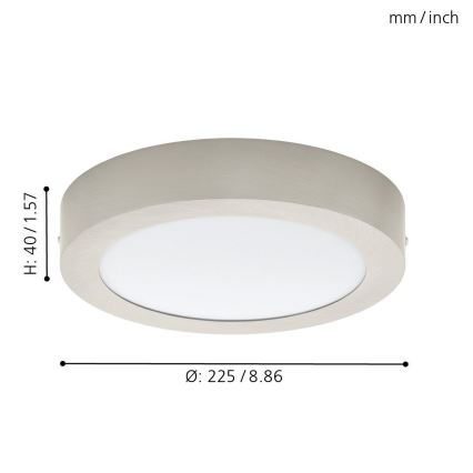 Eglo 78696 - Plafón LED FUEVA LED/18W/230V