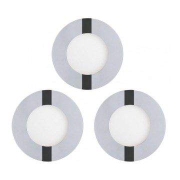 Eglo 78733 - SET 3x Lámpara empotrada LED para baños FUEVA 1xLED/2,7W/230V IP44