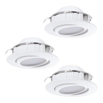 Eglo 78755 - SET 3x Lámpara empotrable LED PINEDA 1xLED/6W/230V 3000K blanco