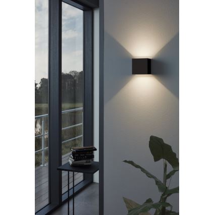 Eglo 79215 - Aplique LED para exterior CALPINO 2xLED/3,3W/230V 3000K IP54 negro