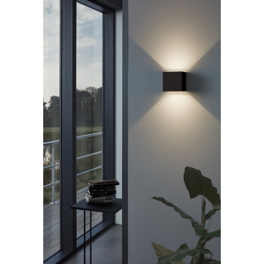 Eglo 79215 - Aplique LED para exterior CALPINO 2xLED/3,3W/230V 3000K IP54 negro