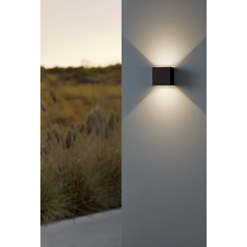 Eglo 79215 - Aplique LED para exterior CALPINO 2xLED/3,3W/230V 3000K IP54 negro