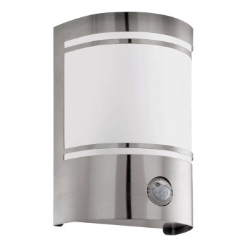 Eglo 79284 - Aplique para exterior con sensor CERNO 1xE27/40W/230V cromo brillante IP44