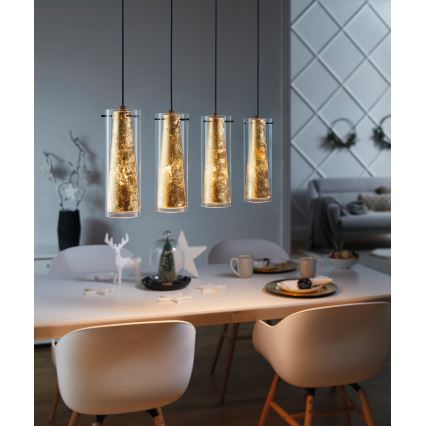 Eglo 79344 - Lámpara colgante PINTO GOLD 4xE27/40W/230V dorado