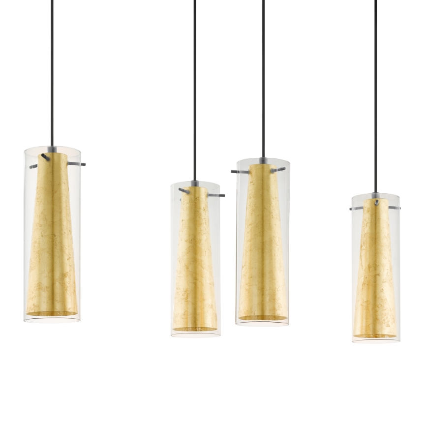 Eglo 79344 - Lámpara colgante PINTO GOLD 4xE27/40W/230V dorado