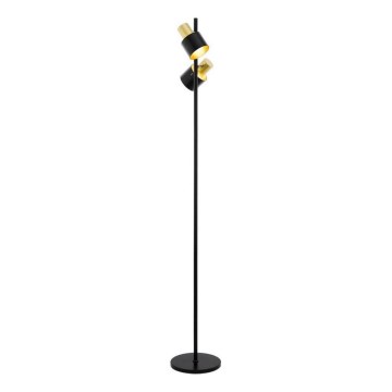 Eglo 79376 - Lámpara de pie FIUMARA 2xE27/60W/230V negro/dorado