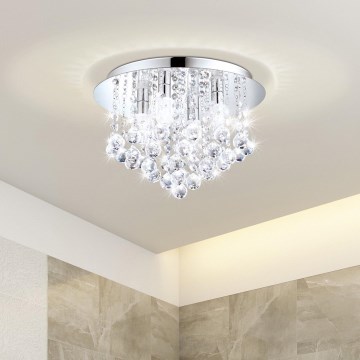 Eglo 79516 - Plafón LED de baño MONTEPRANDONE 8xG9/3W/230V IP44 cromo brillante