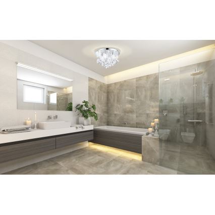 Eglo 79516 - Plafón LED de baño MONTEPRANDONE 8xG9/3W/230V IP44 cromo brillante