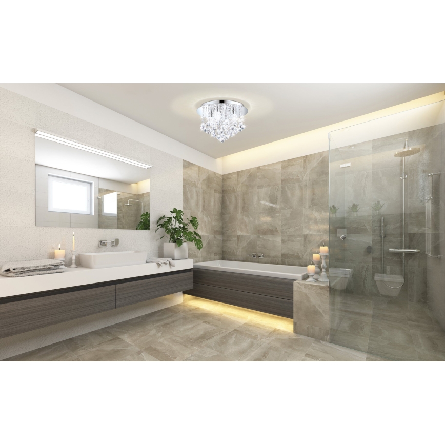 Eglo 79516 - Plafón LED de baño MONTEPRANDONE 8xG9/3W/230V IP44 cromo brillante