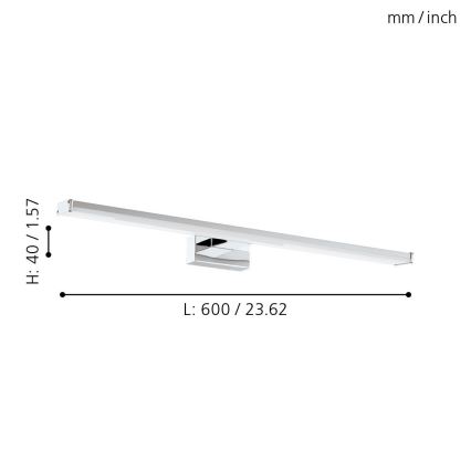 Eglo 79533 - Iluminación LED para espejos de baño SARNOR LED/11W/230V 60 cm IP44 cromo