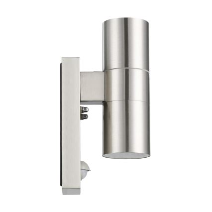 Eglo 79594 - LED Aplique para exterior con sensor ARAPONGAS 2xGU10/2,8W/230V IP44 cromo mate