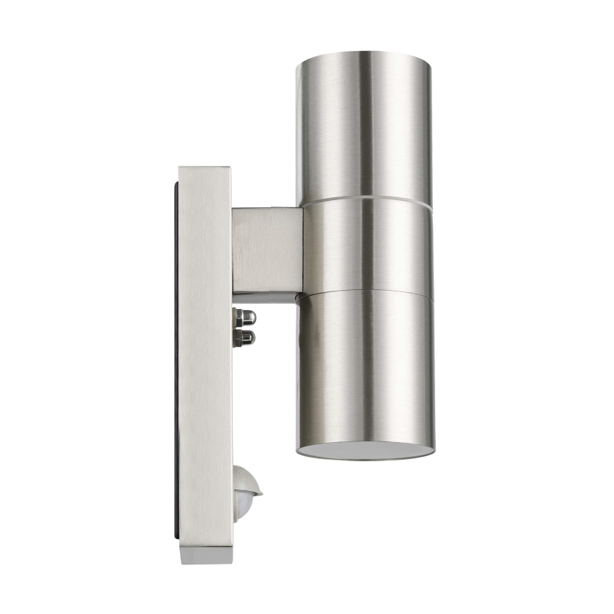 Eglo 79594 - LED Aplique para exterior con sensor ARAPONGAS 2xGU10/2,8W/230V IP44 cromo mate