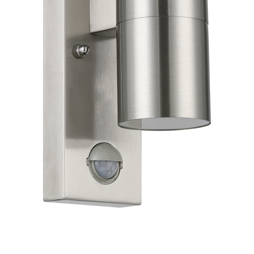 Eglo 79594 - LED Aplique para exterior con sensor ARAPONGAS 2xGU10/2,8W/230V IP44 cromo mate