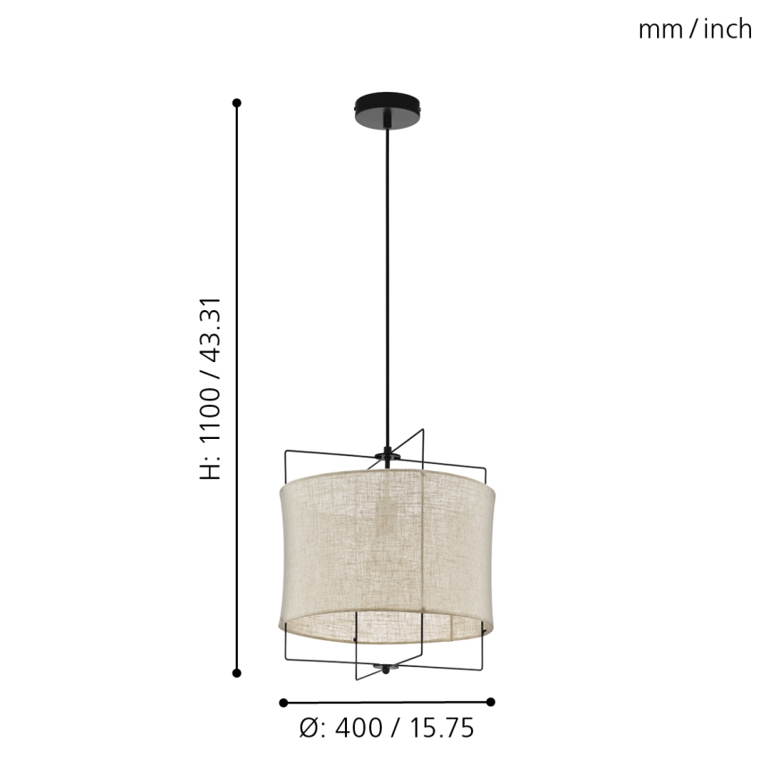 Eglo 79644 - Lámpara colgante BRIDEKIRK 1xE27/40W/230V