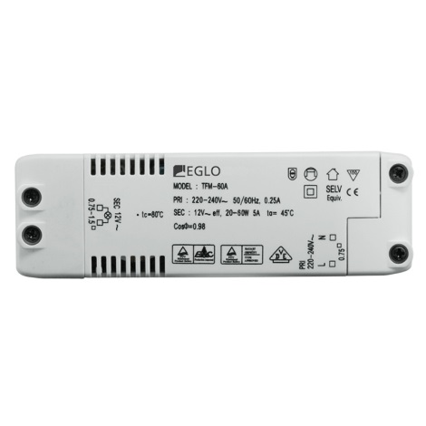 Eglo 80884 - Transformador eléctrico EINBAUSPOT 20 - 60W/230V/12V AC
