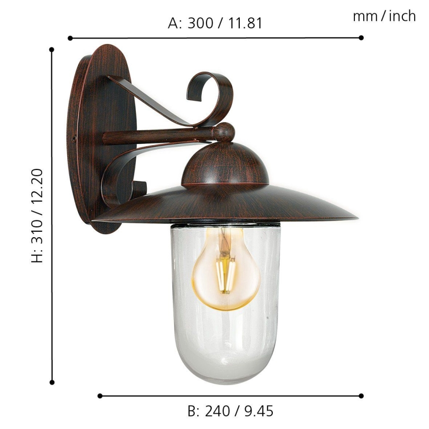 Eglo - Aplique exterior 1xE27/60W IP44