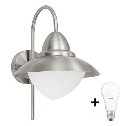 EGLO 83966 - Aplique LED exterior SIDNEY 1xE27/9W - Bombilla LED gratis