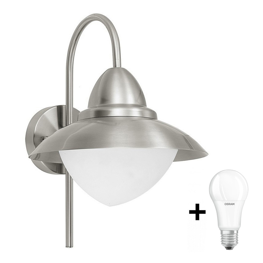 EGLO 83966 - Aplique LED exterior SIDNEY 1xE27/9W - Bombilla LED gratis