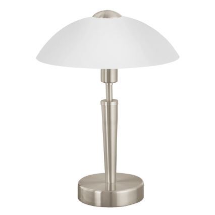 EGLO 85104 - Lámpara de mesa SOLO 1 1xE14/60W/230V níquel mate/satén