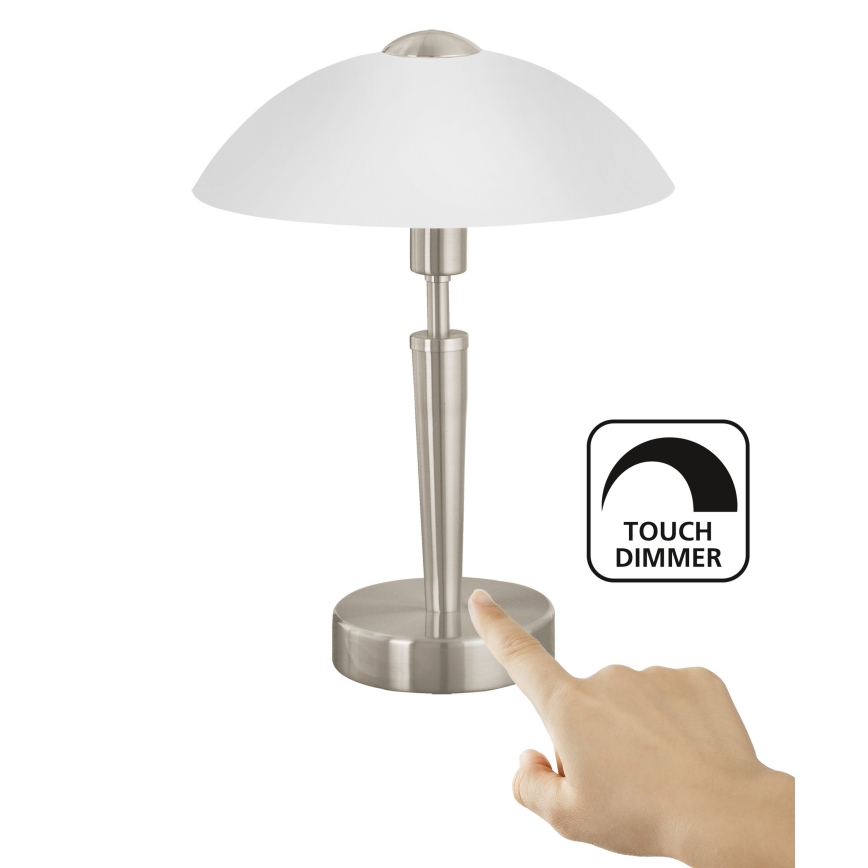 EGLO 85104 - Lámpara de mesa SOLO 1 1xE14/60W/230V níquel mate/satén