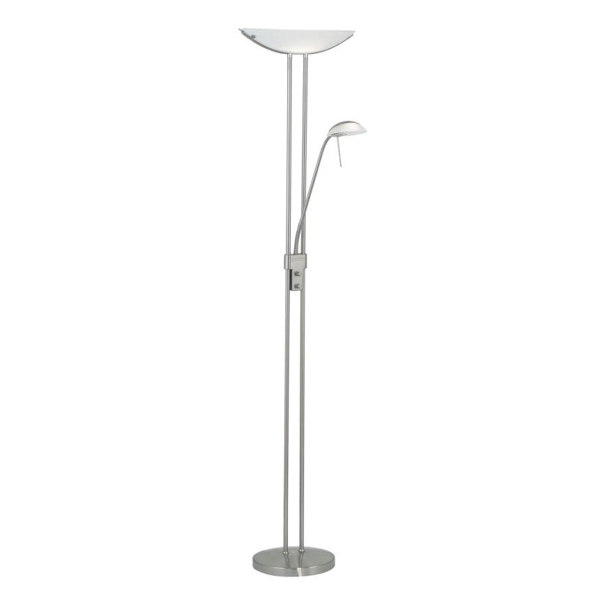 EGLO 85971 - Lámpara de pie regulable BAYA 1xR7s/230W+1xG9/33W cromo mate