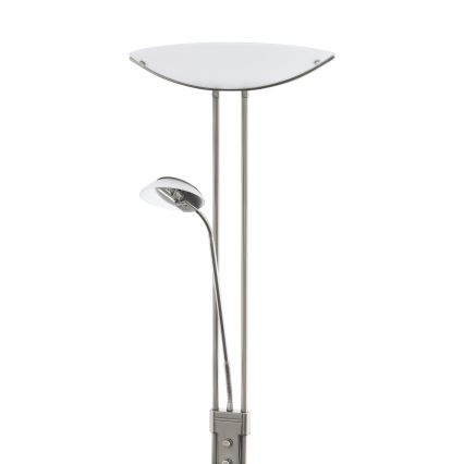 EGLO 85971 - Lámpara de pie regulable BAYA 1xR7s/230W+1xG9/33W cromo mate