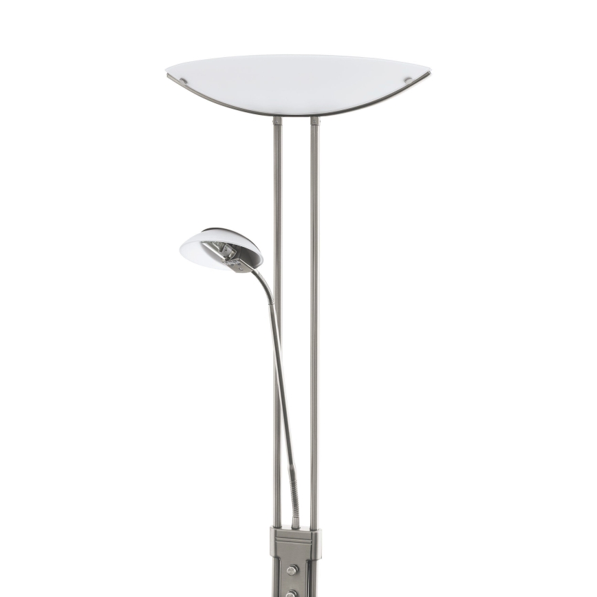 EGLO 85971 - Lámpara de pie regulable BAYA 1xR7s/230W+1xG9/33W cromo mate