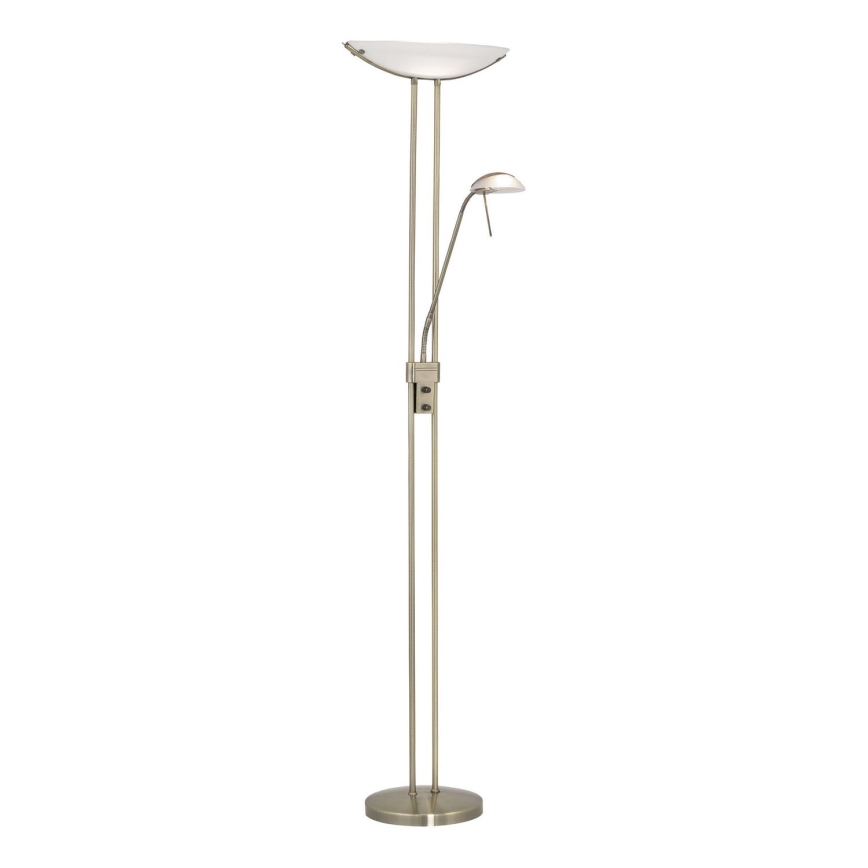 EGLO 85974 - Lámpara de pie regulable BAYA 1xR7s/230W + 1xG9/33W bronce