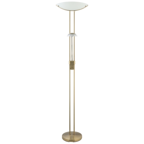 EGLO 85974 - Lámpara de pie regulable BAYA 1xR7s/230W + 1xG9/33W bronce